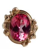 Ring Ruby Sterling silver rose gold plated Vintage craft vrc100rp